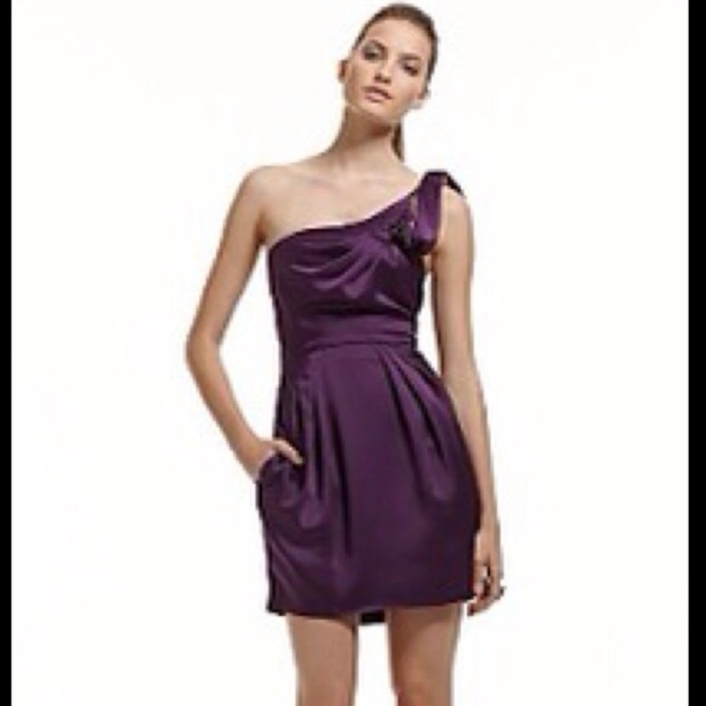 BCBG size 0 small satin cocktail mini dress silky